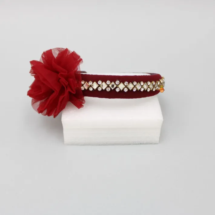 Clearance Cute Floral Maroon Hair Band Hair Accessories | Hair Bands