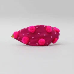 New Cute Pom Poms And Beads Detailed Pink Hair Band Hair Accessories | Hair Bands