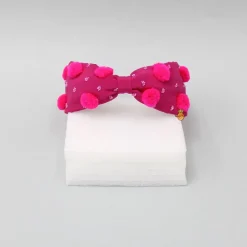 New Cute Pom Poms And Beads Detailed Pink Hair Band Hair Accessories | Hair Bands