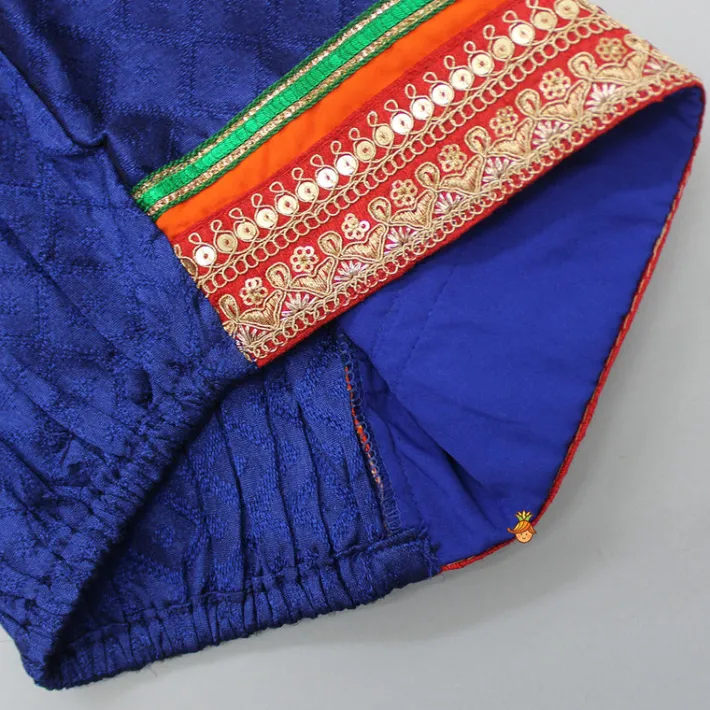 Online Dark Blue Top And Orange Dhoti Ethnic Wear | Dhotis & Patialas