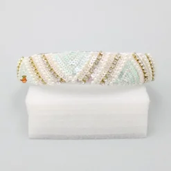 Fashion Delightful Pearly And Sequined White Hair Band Hair Accessories | Hair Bands