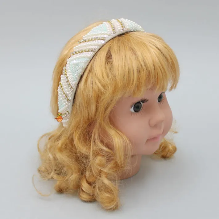 Fashion Delightful Pearly And Sequined White Hair Band Hair Accessories | Hair Bands