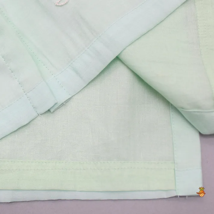 Online Diya Hand Embroidered Green Kurta And Churidar BOY Twinning Sets | Indian Ethnic Wear