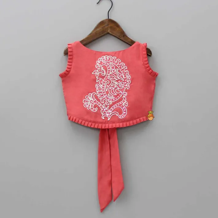 Online Dori Embroidered Top And Fringe Tassel Enhanced Lehenga Twinning Sets | Ethnic Wear