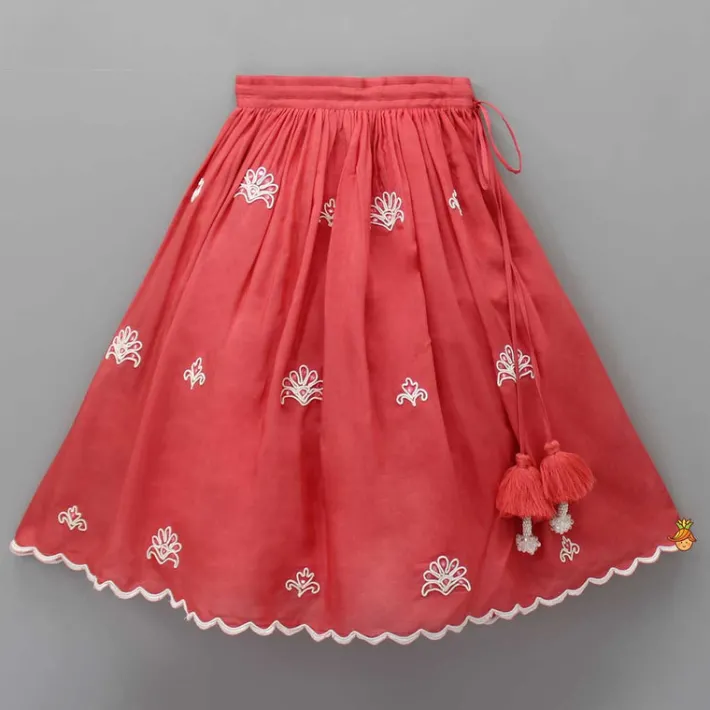 Online Dori Embroidered Top And Fringe Tassel Enhanced Lehenga Twinning Sets | Ethnic Wear