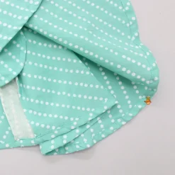 New Dots Hand Block Printed Green Flared Top With Dual Pockets Tops & Tunics