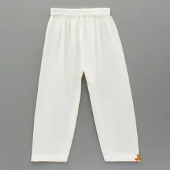 New Double Layered Flap Peach Ethnic Kurta And Off White Pyjama BOY Twinning Sets | Indian Ethnic Wear