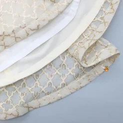 Clearance Double Layered Pearls Embellished Zari Embroidered Off White Dress Dresses & Sets | Dresses