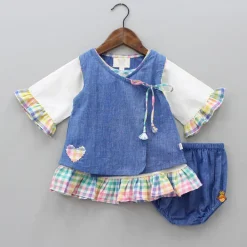 Hot Dress With Angarkha Jacket And Bloomer Baby Essentials | Infant Clothing
