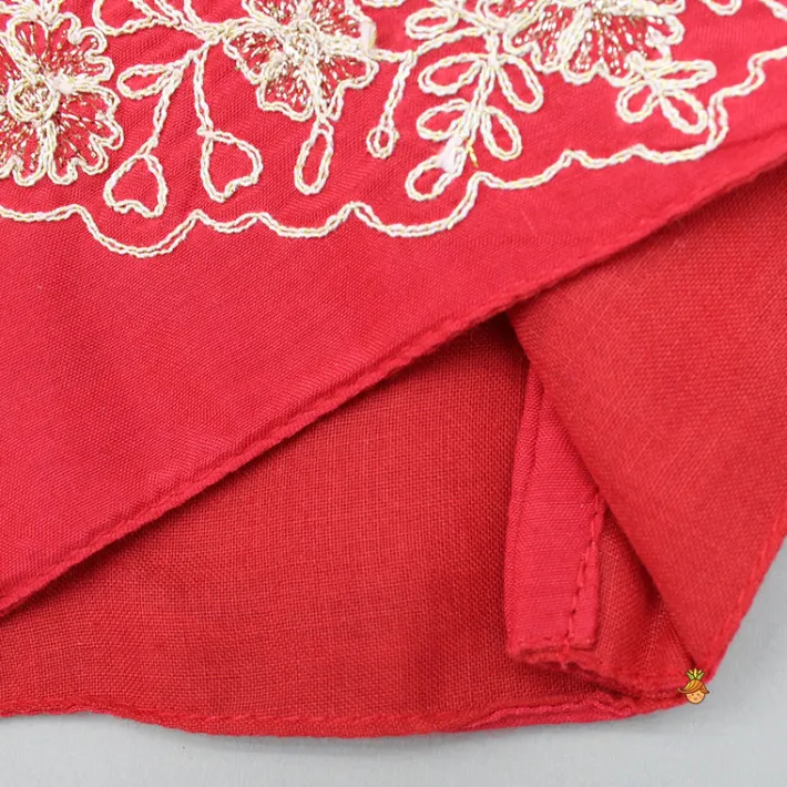 Clearance Dual Back Knot Detail Red Top And Tassels Enhanced Lehenga Ethnic Wear | Lehengas & Ghagras