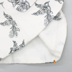 Best Dual Pocket Detail White And Black Bird Printed Blazer BOY Formal Wear