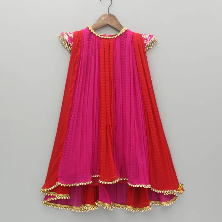 New Dual Tone Embroidered Cap Sleeves Kurti Ethnic Wear | Kurtis & Jumpsuits