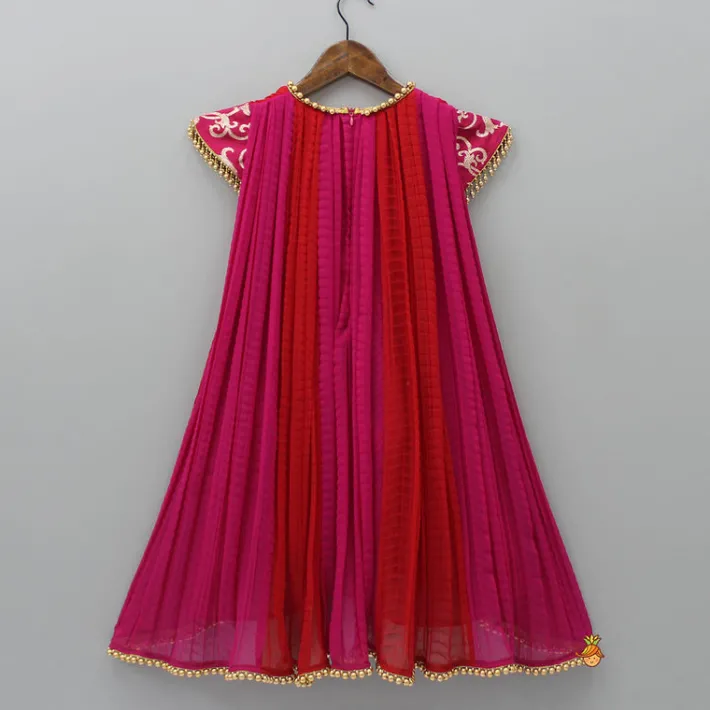 Clearance Dual Tone Embroidered Cap Sleeves Kurti Ethnic Wear | Kurtis & Jumpsuits