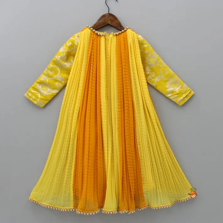 New Dual Tone Embroidered Sleeves High Low Kurti Ethnic Wear | Kurtis & Jumpsuits