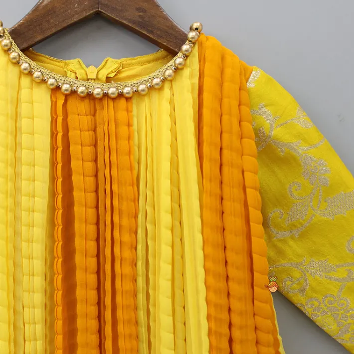 New Dual Tone Embroidered Sleeves High Low Kurti Ethnic Wear | Kurtis & Jumpsuits