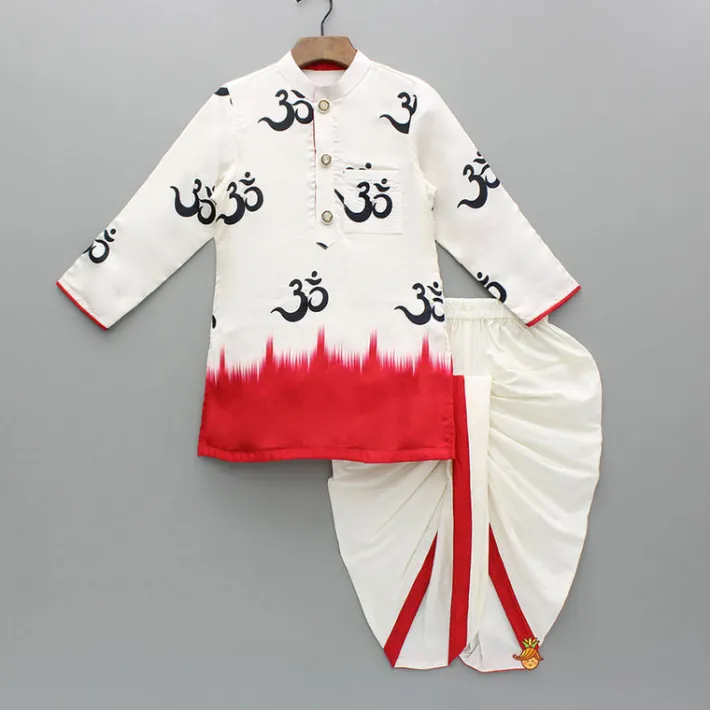 Fashion Dual Tone Printed Kurta And Dhoti BOY Indian Ethnic Wear | Ethnic Sets