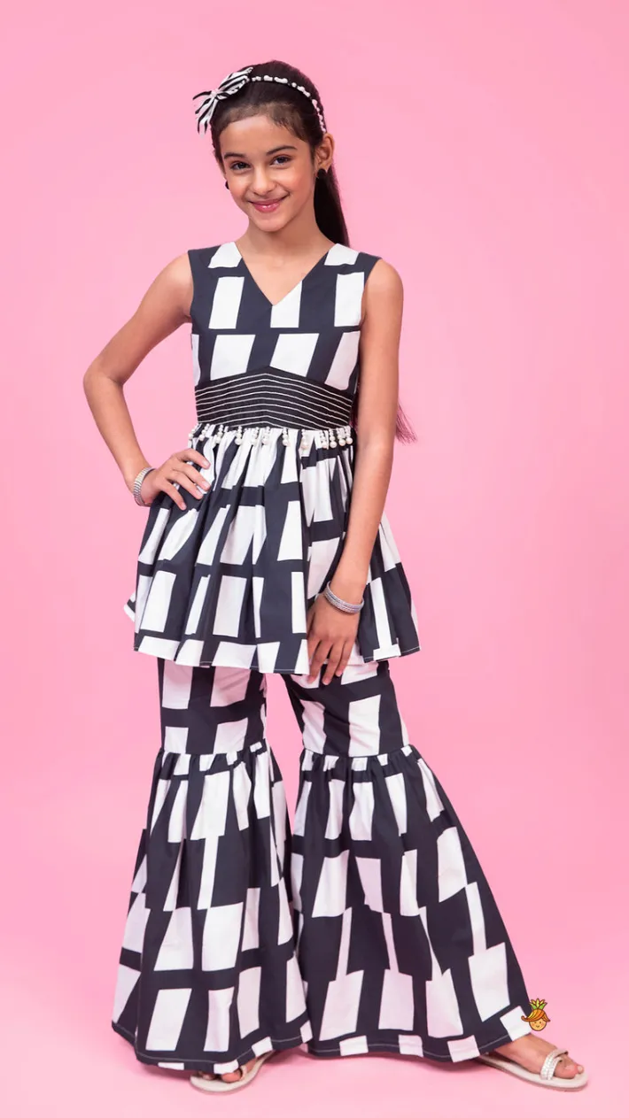 Best Dual Tone Printed Kurti And Sharara Ethnic Wear | Palazzos & Shararas
