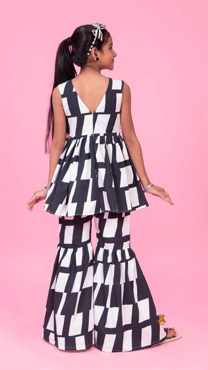 Best Dual Tone Printed Kurti And Sharara Ethnic Wear | Palazzos & Shararas