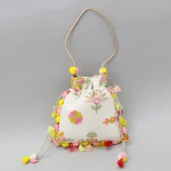 Fashion Elegant Embroidered Fringed Potli Bag Bags