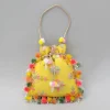 Hot Elegant Embroidered Fringed Yellow Potli Bag Bags