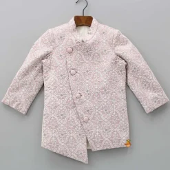 New Elegant Front Open Embroidered Asymmetric Pink Sherwani And Pyjama BOY Indian Ethnic Wear | Sherwani Sets