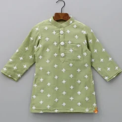 Discount Elegant Green Embroidered Kurta And Dhoti BOY Indian Ethnic Wear | Ethnic Sets
