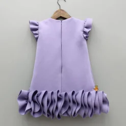 Best Elegant Lavender Ruffle Dress With Matching Sling Bag Dresses & Sets | Dresses