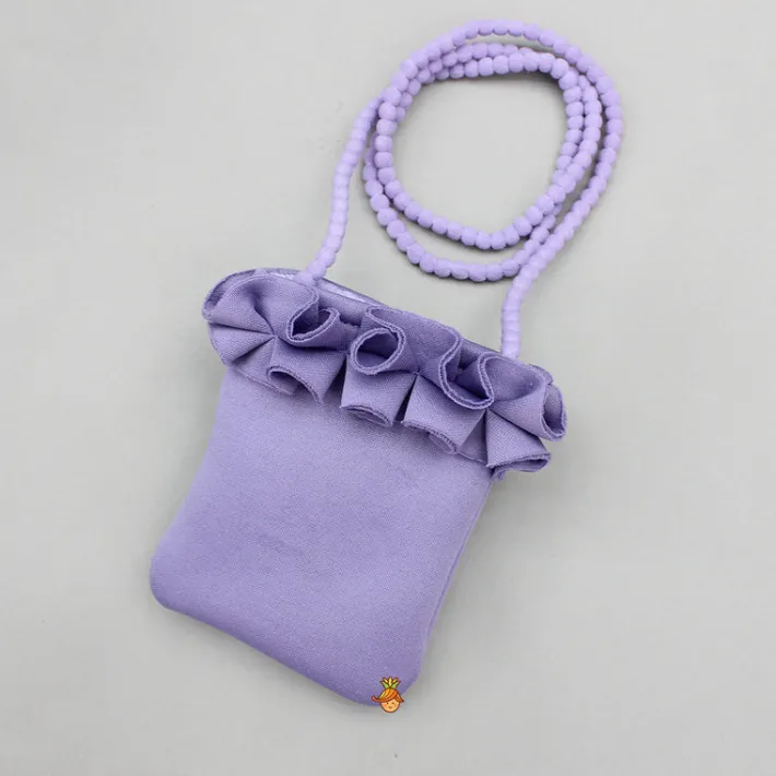 Best Elegant Lavender Ruffle Dress With Matching Sling Bag Dresses & Sets | Dresses