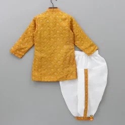 Fashion Elegant Orange Embroidered Kurta And Dhoti BOY Indian Ethnic Wear | Ethnic Sets