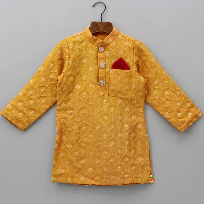 Fashion Elegant Orange Embroidered Kurta And Dhoti BOY Indian Ethnic Wear | Ethnic Sets