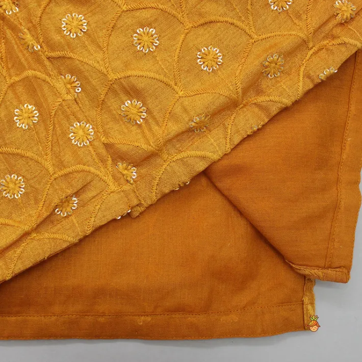 Fashion Elegant Orange Embroidered Kurta And Dhoti BOY Indian Ethnic Wear | Ethnic Sets