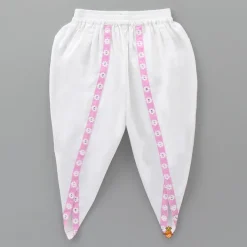 Fashion Elegant Pink Kurti And Dhoti Pant With Net Dupatta Ethnic Wear | Dhotis & Patialas