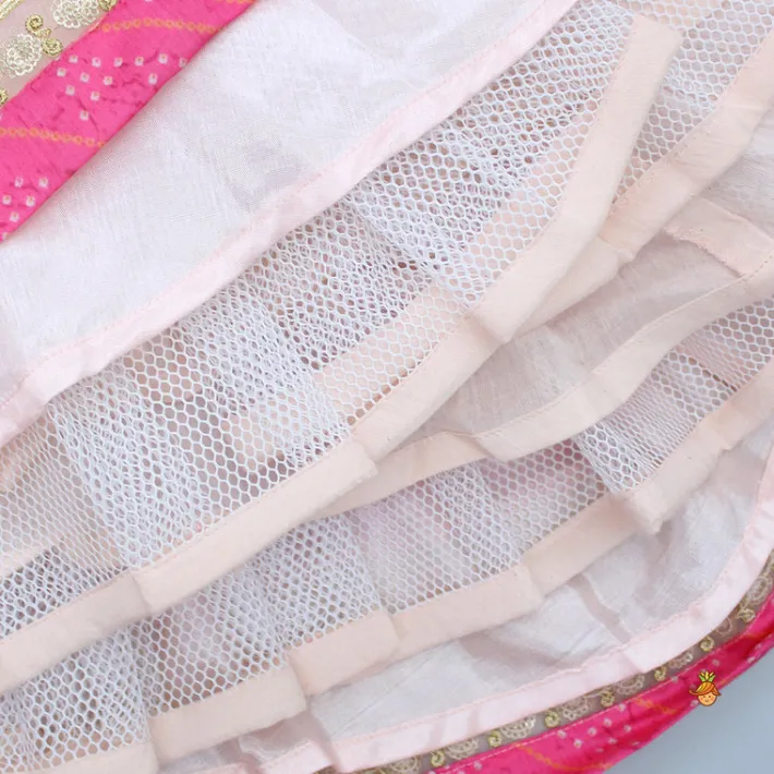 Best Elegant Pink Top And Fringes Tassels Detail Lehenga With Matching Dupatta Ethnic Wear | Lehengas & Ghagras