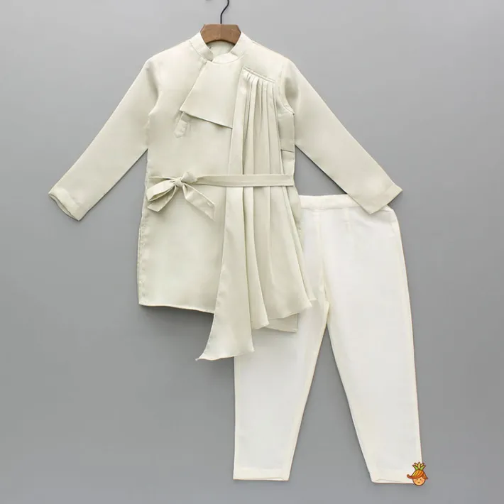 Best Elegant Pleated Drape Kurta With Flap And Pant BOY Indian Ethnic Wear | Ethnic Sets
