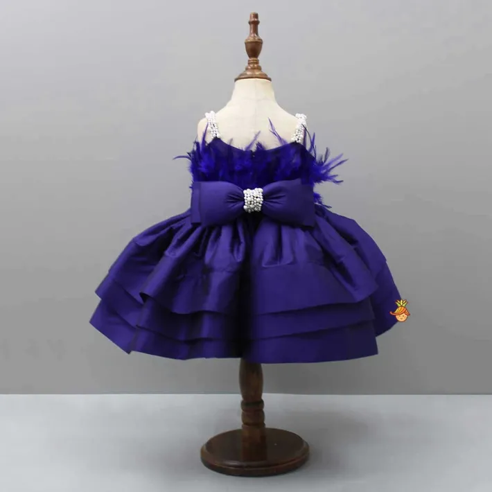 Outlet Elegant Purple Layered Dress With Matching Detachable Bow And Head Band Dresses & Sets | Dresses