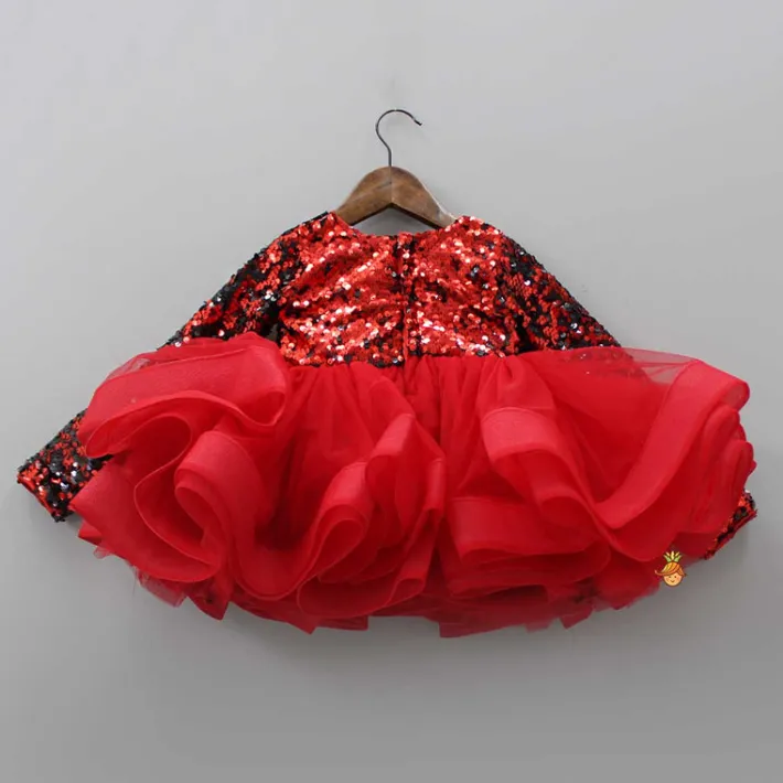 Outlet Elegant Red Sequined Bow Dress Dresses & Sets | Dresses