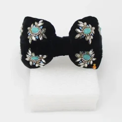 Sale Elegant Stones And Beads Embellished Black Hair Band Hair Accessories | Hair Bands