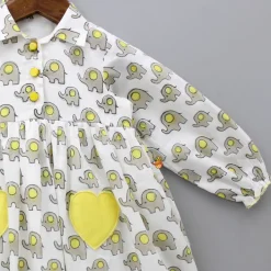 Online Elephant Print Dress With Heart Shaped Pocket Dresses & Sets | Dresses