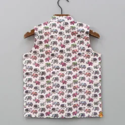 Clearance Elephant Printed Multicoloured Jacket BOY Indian Ethnic Wear | Ethnic Jackets