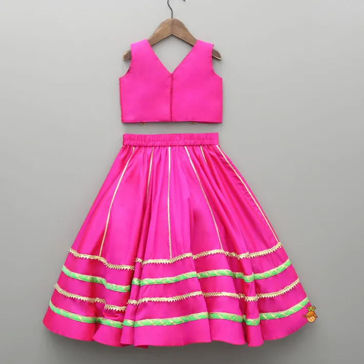 Sale Embellised Pink Top And Lehenga With Dupatta Ethnic Wear | Lehengas & Ghagras