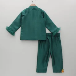 Hot Embellished Green Blazer Style Top With Pant Dresses & Sets | Sets