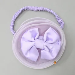 Best Embellished Layered Lilac Dress With Detachable Trail And Bow With Swirled Bowie Headband Dresses & Sets | Dresses