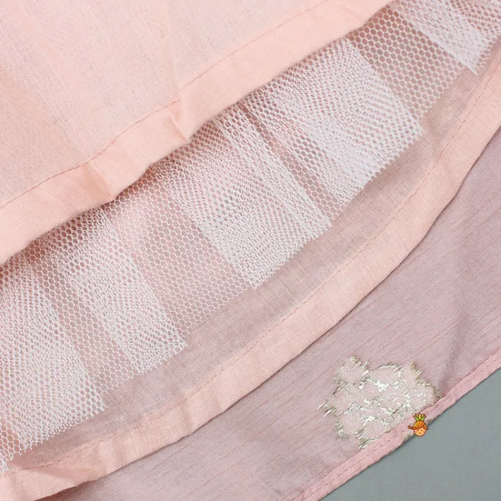 Fashion Embellished Peach Top And Brocade Lehenga Ethnic Wear | Lehengas & Ghagras