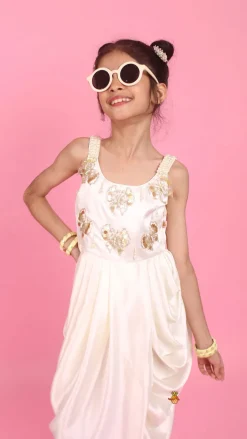 New Embellished Pleated Dhoti Style Dress Ethnic Wear | Kurtis & Jumpsuits