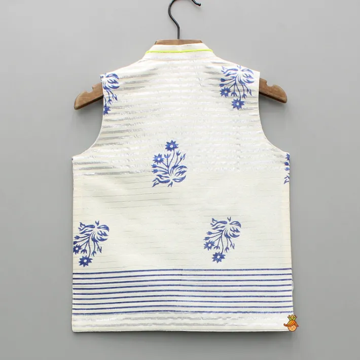 Outlet Embellished Printed Chanderi Jacket BOY Twinning Sets | Indian Ethnic Wear