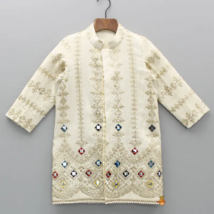 Discount Embroidered and Embellished Sherwani with Churidar BOY Twinning Sets | Indian Ethnic Wear