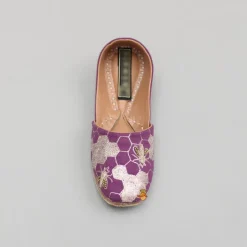Outlet Embroidered And Embellished Wine Jutti BOY Shoes | Shoes