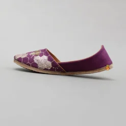 Outlet Embroidered And Embellished Wine Jutti BOY Shoes | Shoes