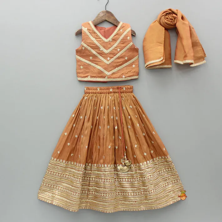 Hot Embroidered And Lace Work Top With Lehenga And Dupatta Ethnic Wear | Lehengas & Ghagras