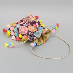Hot Embroidered And Printed Wine Potli Bag Bags